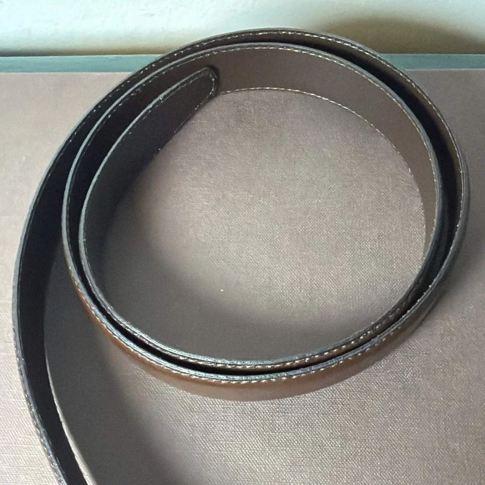 Classic Chocolate Brown Genuine Leather Women's Belt Sz 38 Italy
